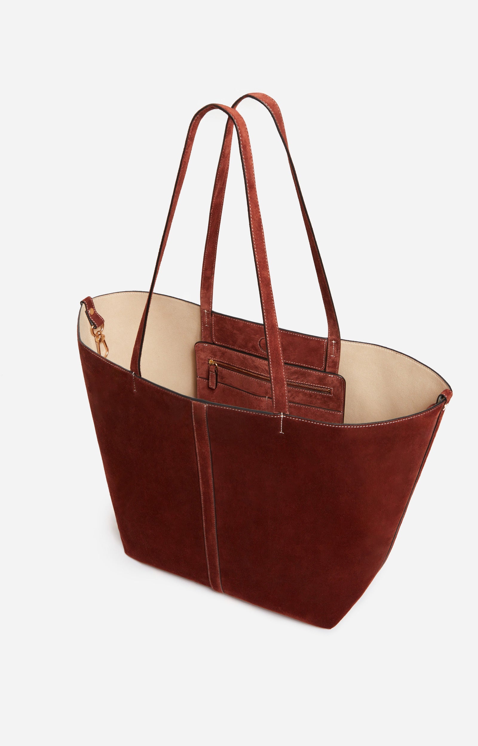 Grand cabas Daily en daim - Cognac