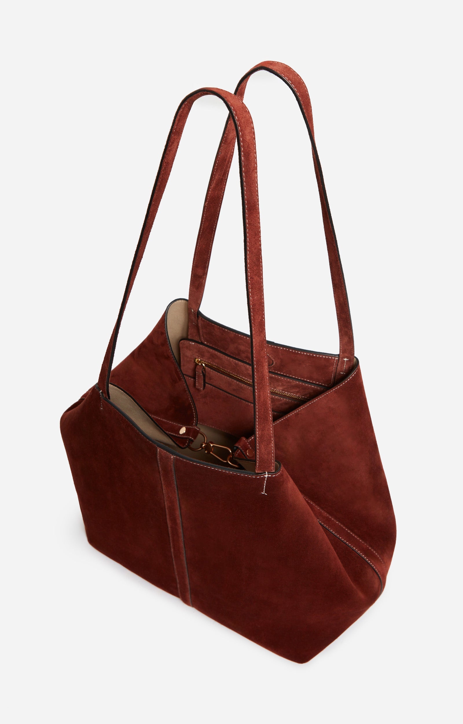 Grand cabas Daily en daim - Cognac