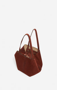 Petit cabas Daily en daim - Cognac