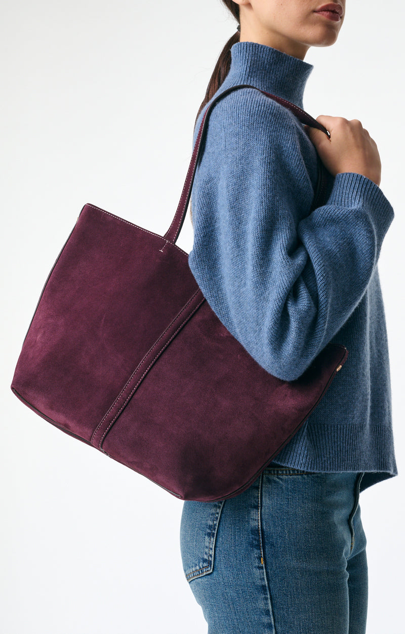 Petit Cabas Daily En Cuir Velours