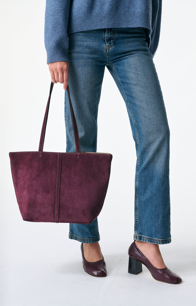 Petit Cabas Daily En Cuir Velours