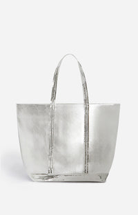 42 QTY NEW // ARGENT / Cabas L En Cuir Lisse - ARGENT