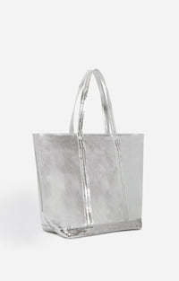 42 QTY NEW // ARGENT / Cabas L En Cuir Lisse - ARGENT