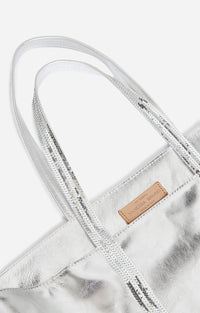 42 QTY NEW // ARGENT / Cabas L En Cuir Lisse - ARGENT