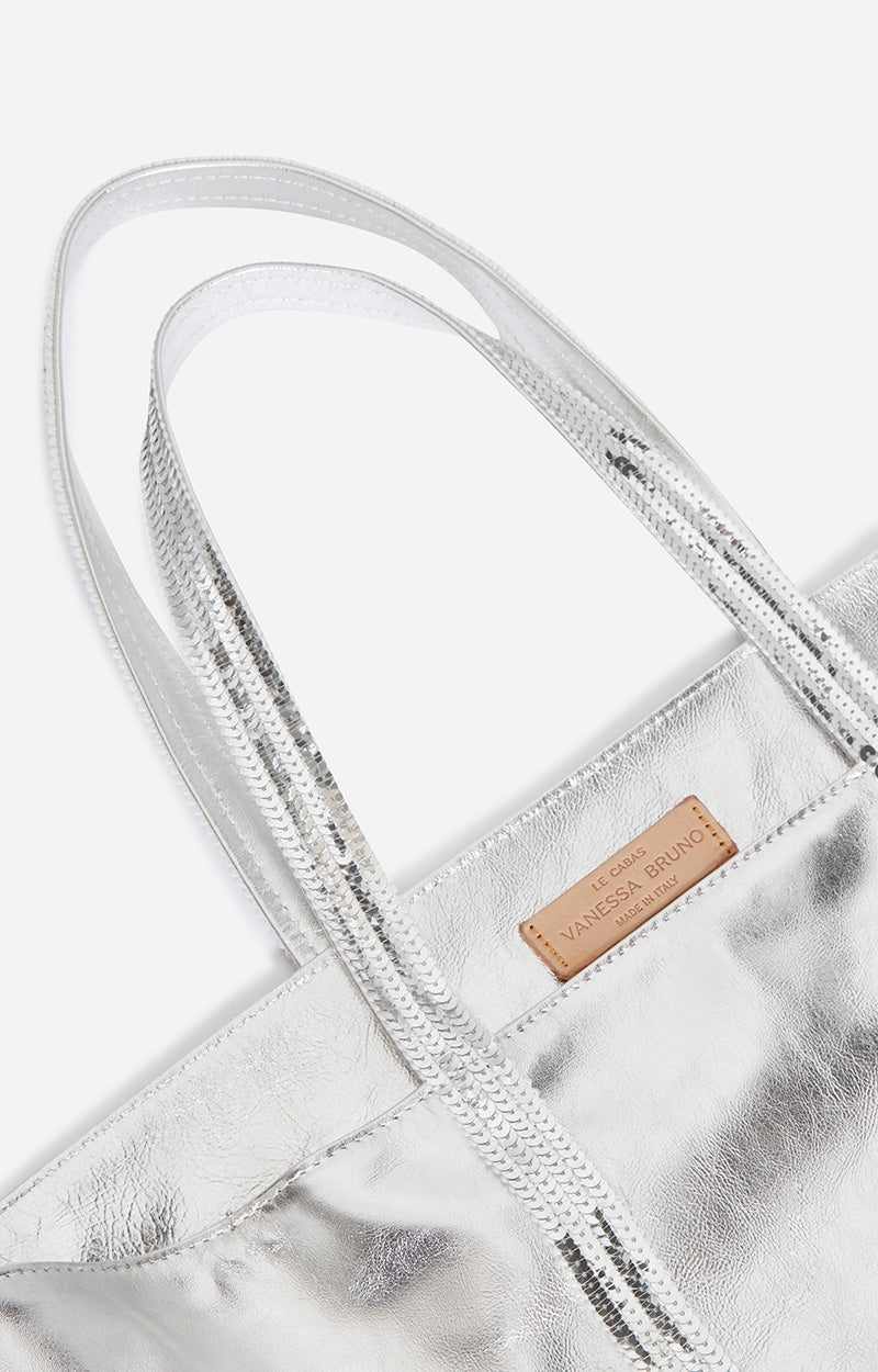 42 QTY NEW // ARGENT / Cabas L En Cuir Lisse - ARGENT