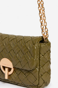 Moon nano bag in braided leather - Khaki