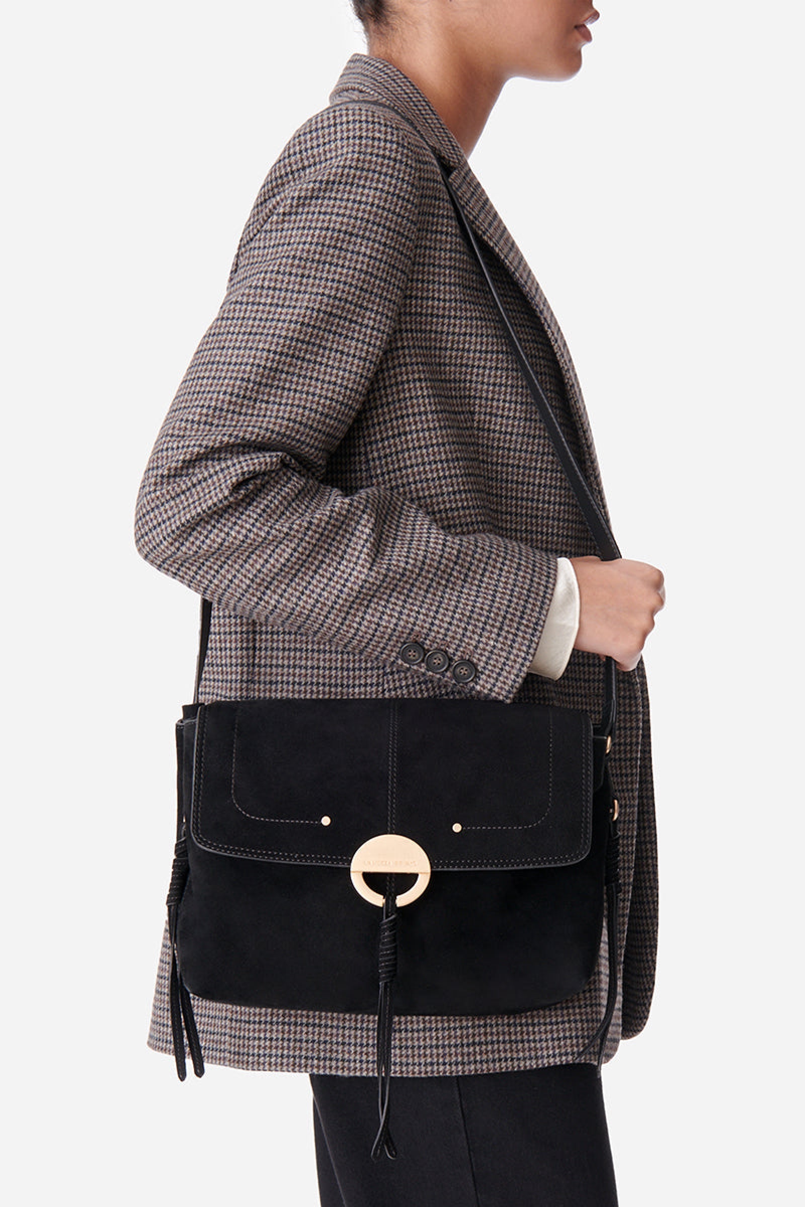 Othilia Large Suede Bag - Black