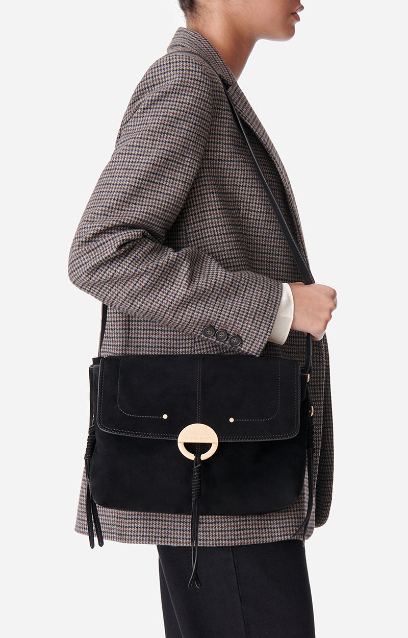 Grand Sac Othilia en daim - Noir