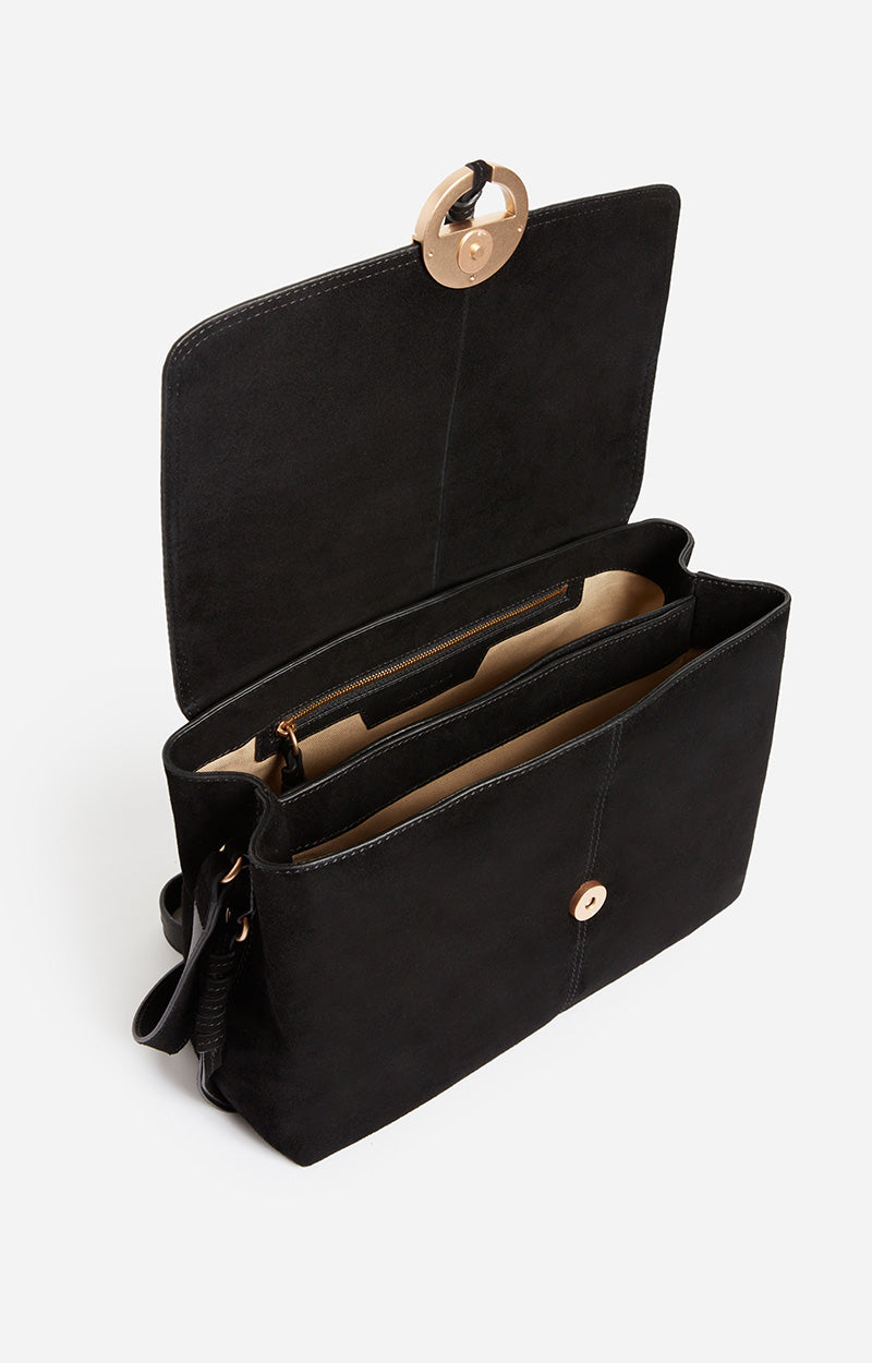 Grand Sac Othilia en daim - Noir