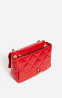 20 QTY NEW // ROUGE / Grand Sac Moon En Cuir - ROUGE