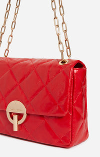 20 QTY NEW // ROUGE / Grand Sac Moon En Cuir - ROUGE