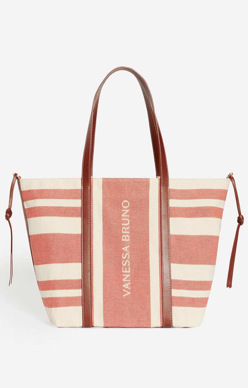 40 QTY NEW // COGNAC / Cabas XL En Toile - COGNAC