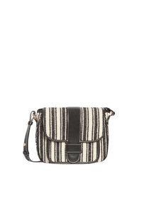 Sac à rabat Frankie en toile - Noir & Blanc