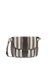 Frankie flap bag in canvas - Black & White