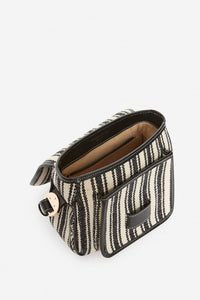 Frankie flap bag in canvas - Black & White