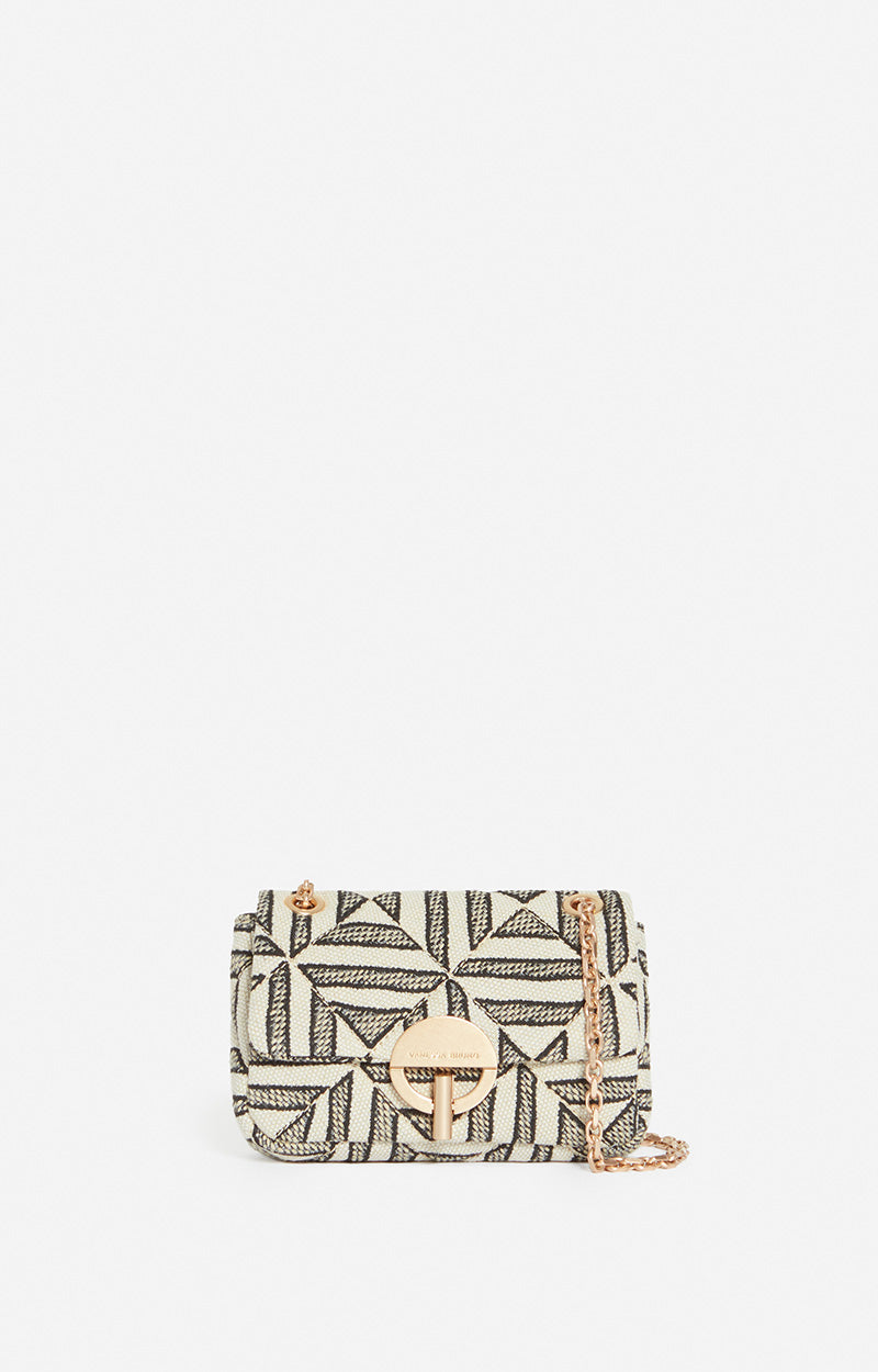 50 QTY NEW // NOIR / Petit Sac Moon En Coton Mélangé - NOIR