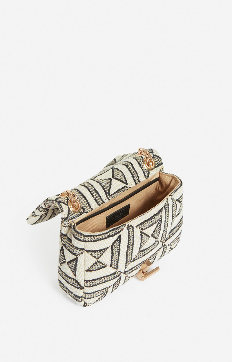 50 QTY NEW // NOIR / Petit Sac Moon En Coton Mélangé - NOIR