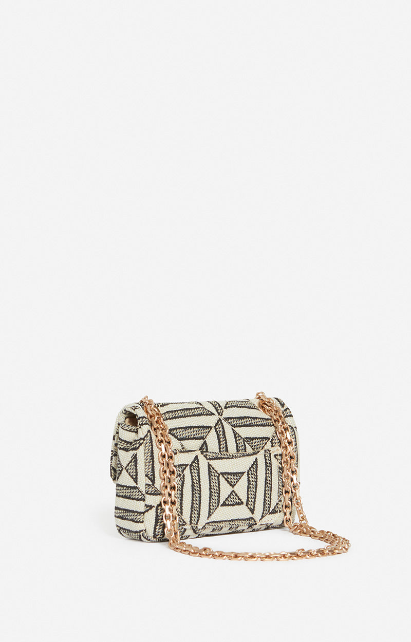 50 QTY NEW // NOIR / Petit Sac Moon En Coton Mélangé - NOIR