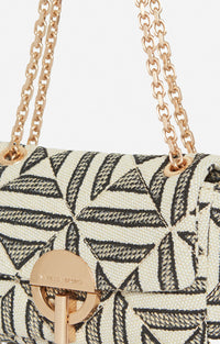 50 QTY NEW // NOIR / Petit Sac Moon En Coton Mélangé - NOIR