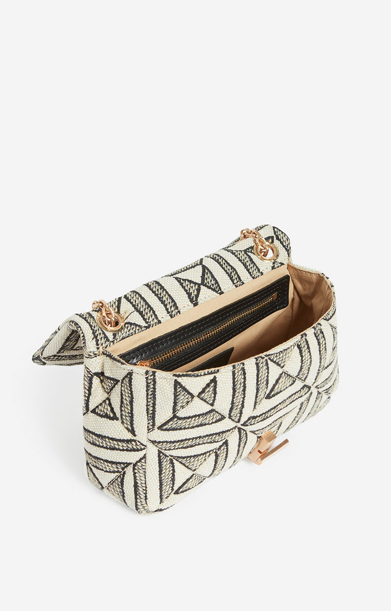 30 QTY NEW // NOIR / Grand Sac Moon En Coton Mélangé - NOIR
