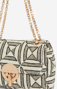 30 QTY NEW // NOIR / Grand Sac Moon En Coton Mélangé - NOIR