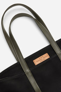 Iconic M cotton tote bag - Black & Khaki