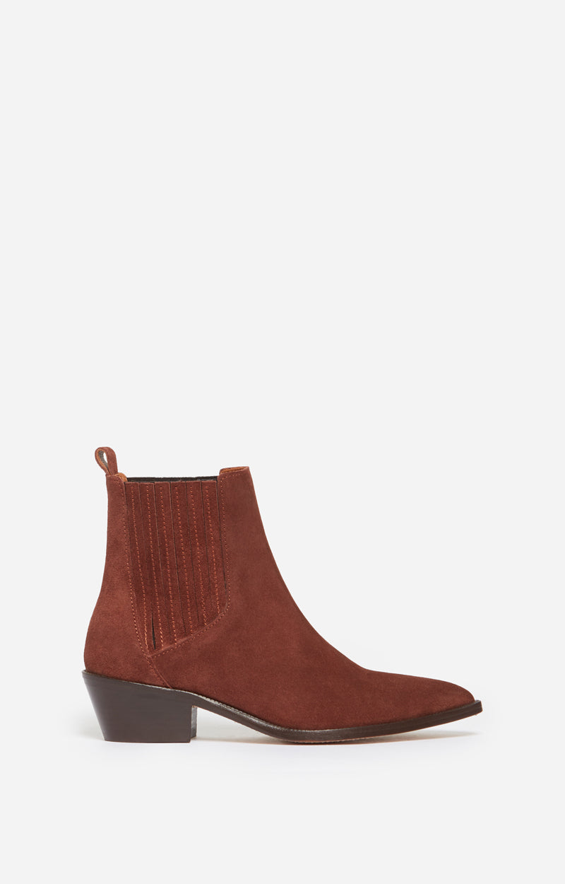 66 QTY NEW // COGNAC / Bottines Santiags En Cuir - COGNAC