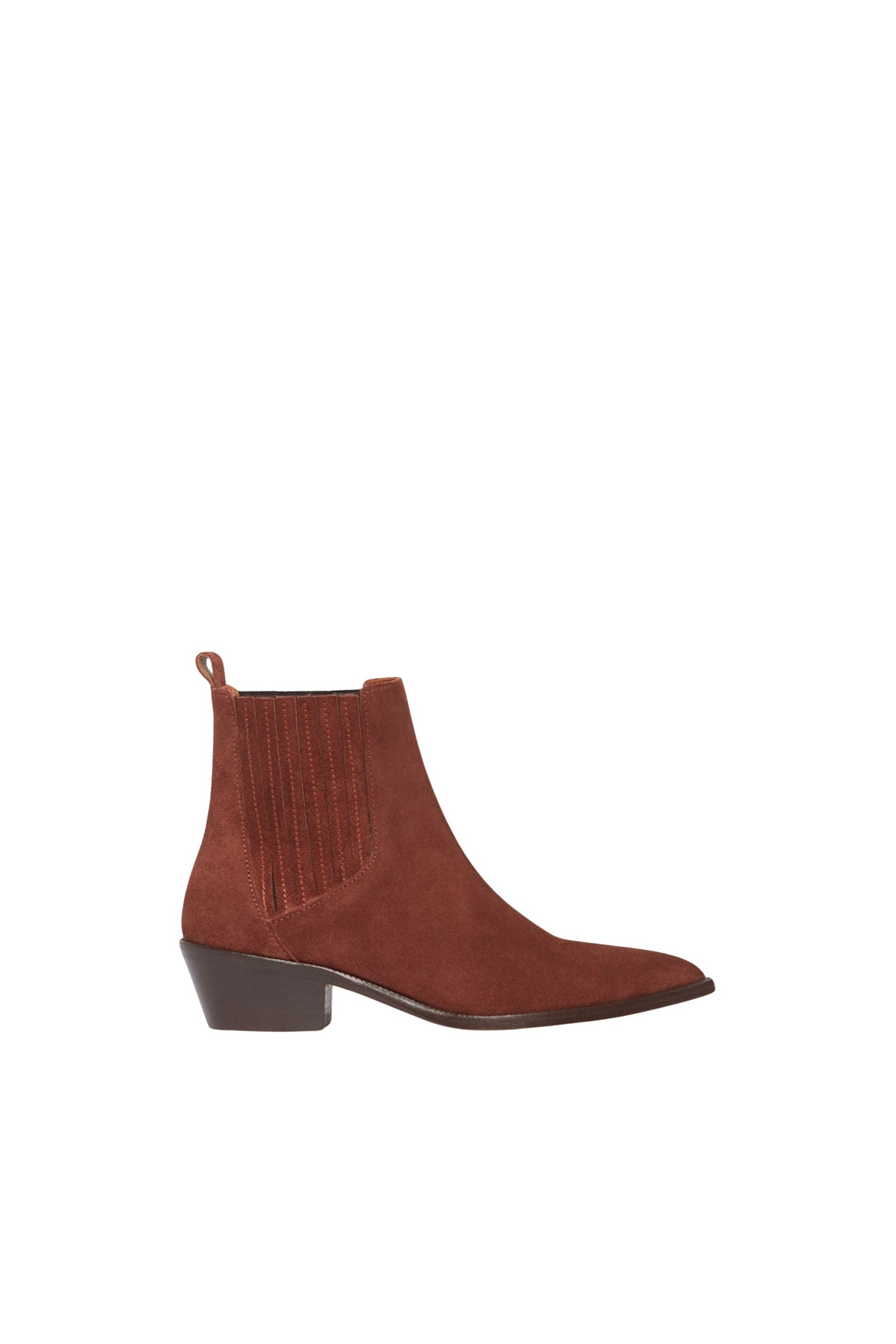 Bottines Santiags 25 en daim - Cognac