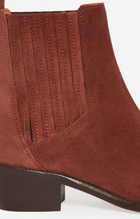 Bottines Santiags 25 en daim - Cognac