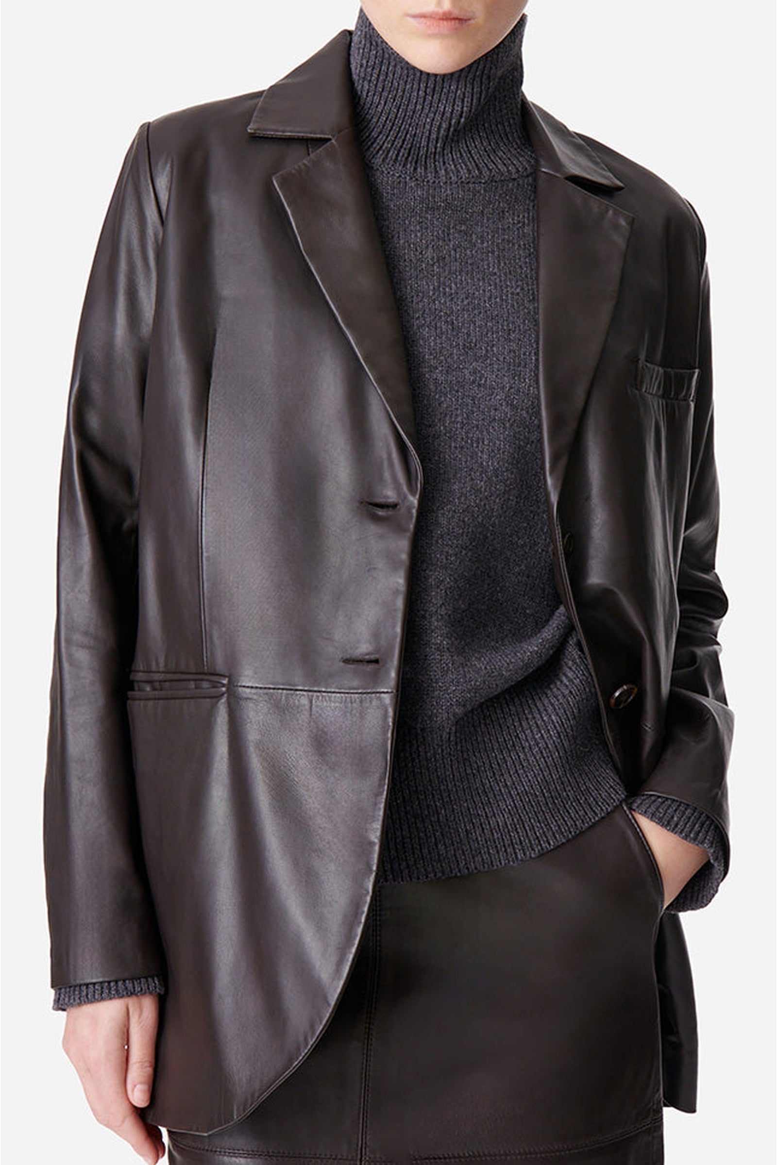 Veste Darco en cuir - Ebene
