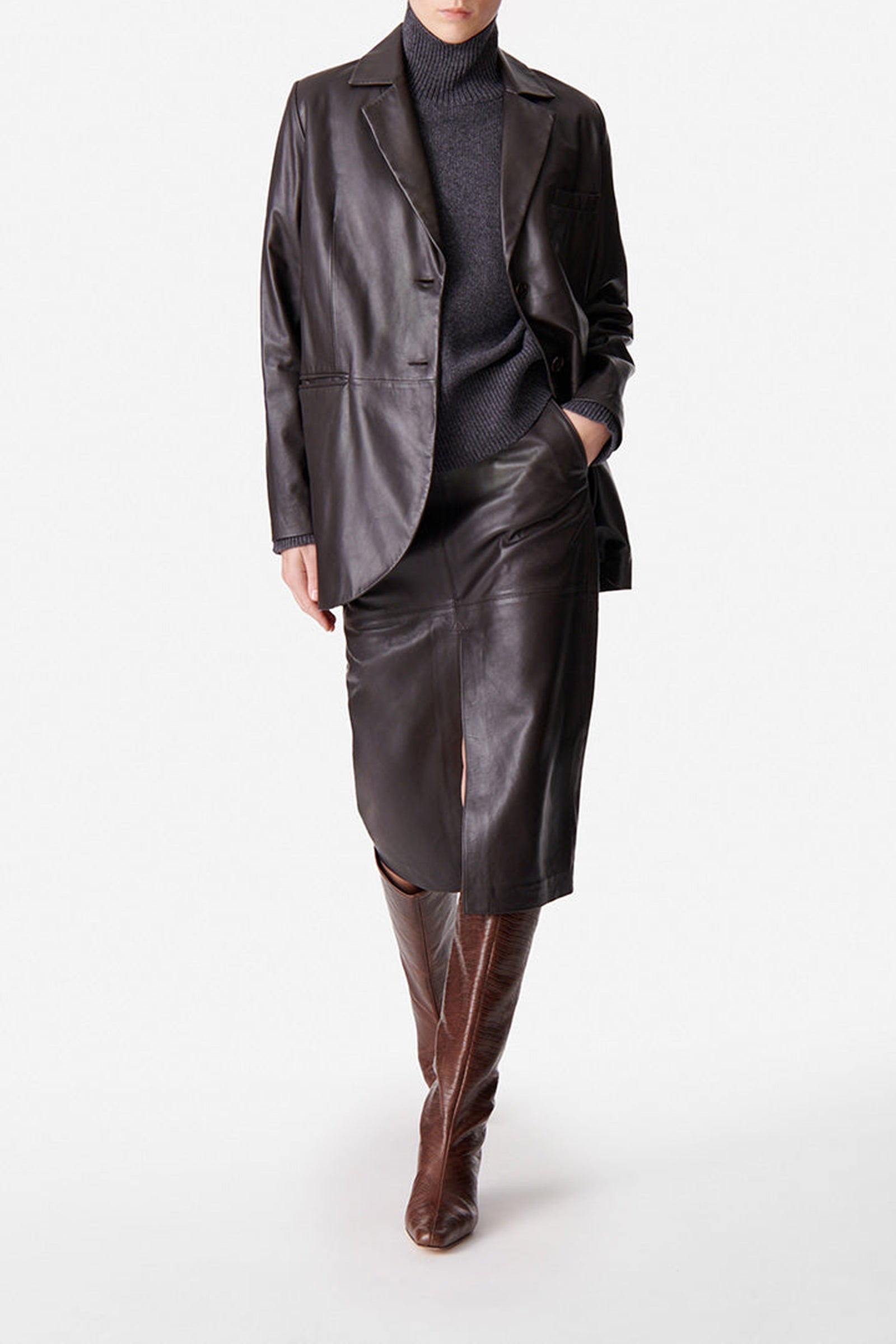 Veste Darco en cuir - Ebene
