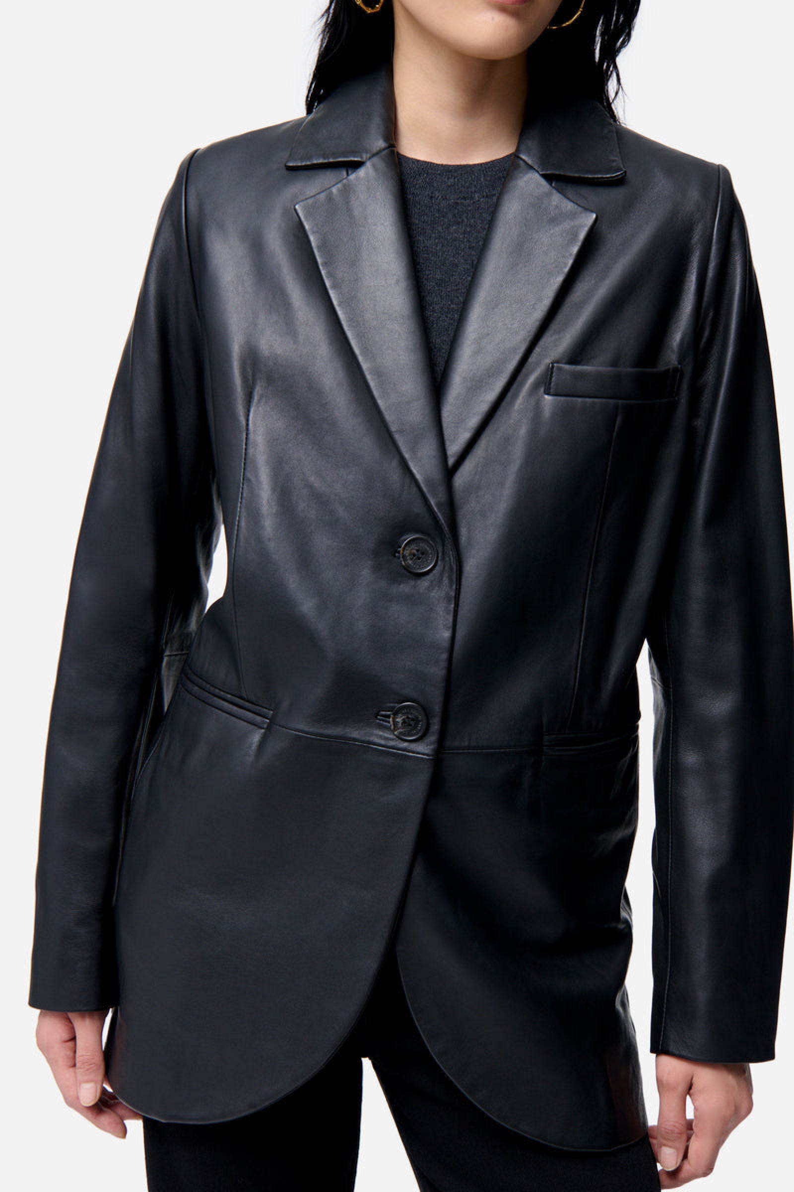 Caline leather blazer - Black