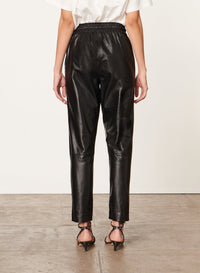 Pantalon Dax en cuir - Noir