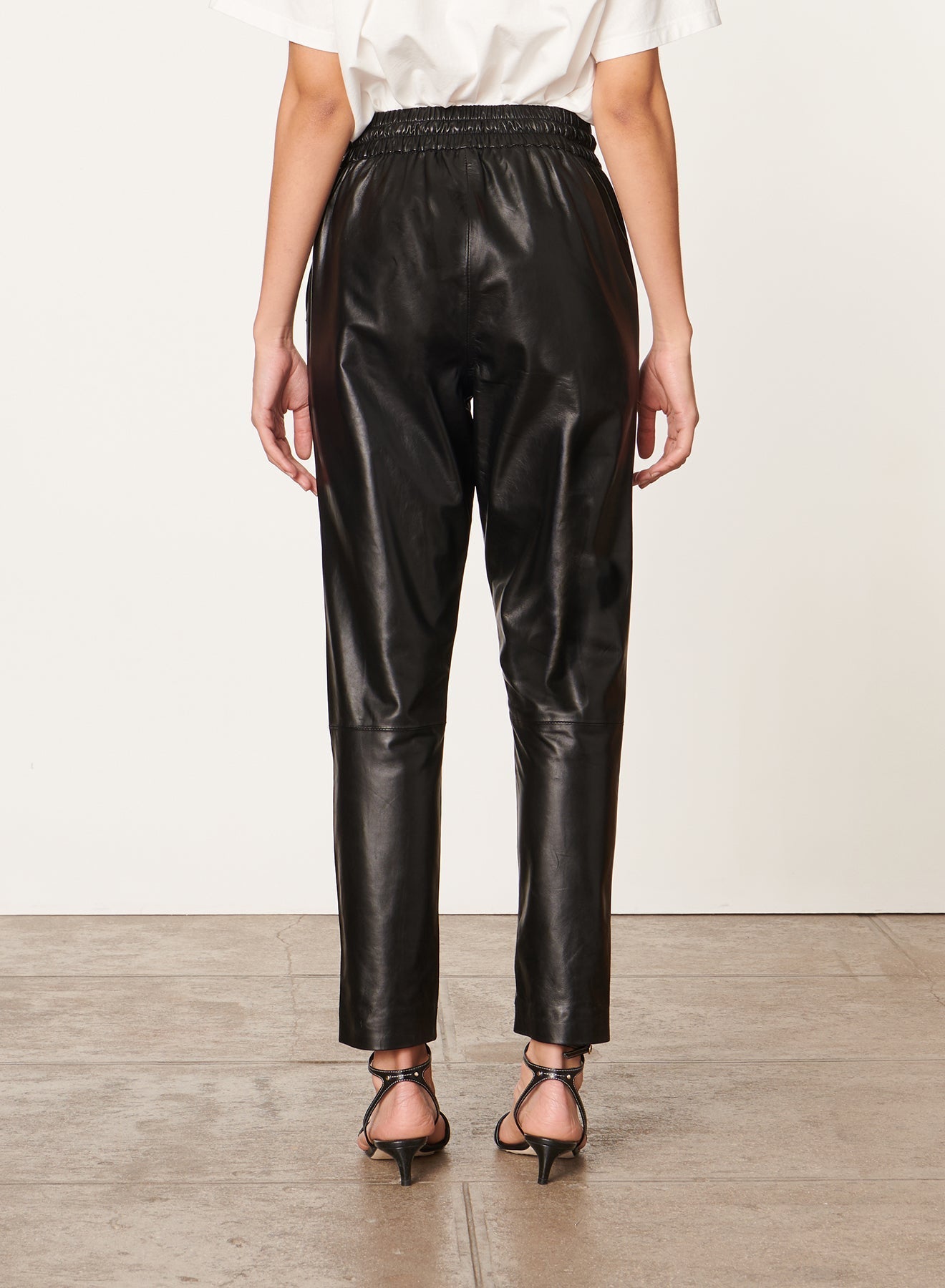 Pantalon Dax en cuir - Noir