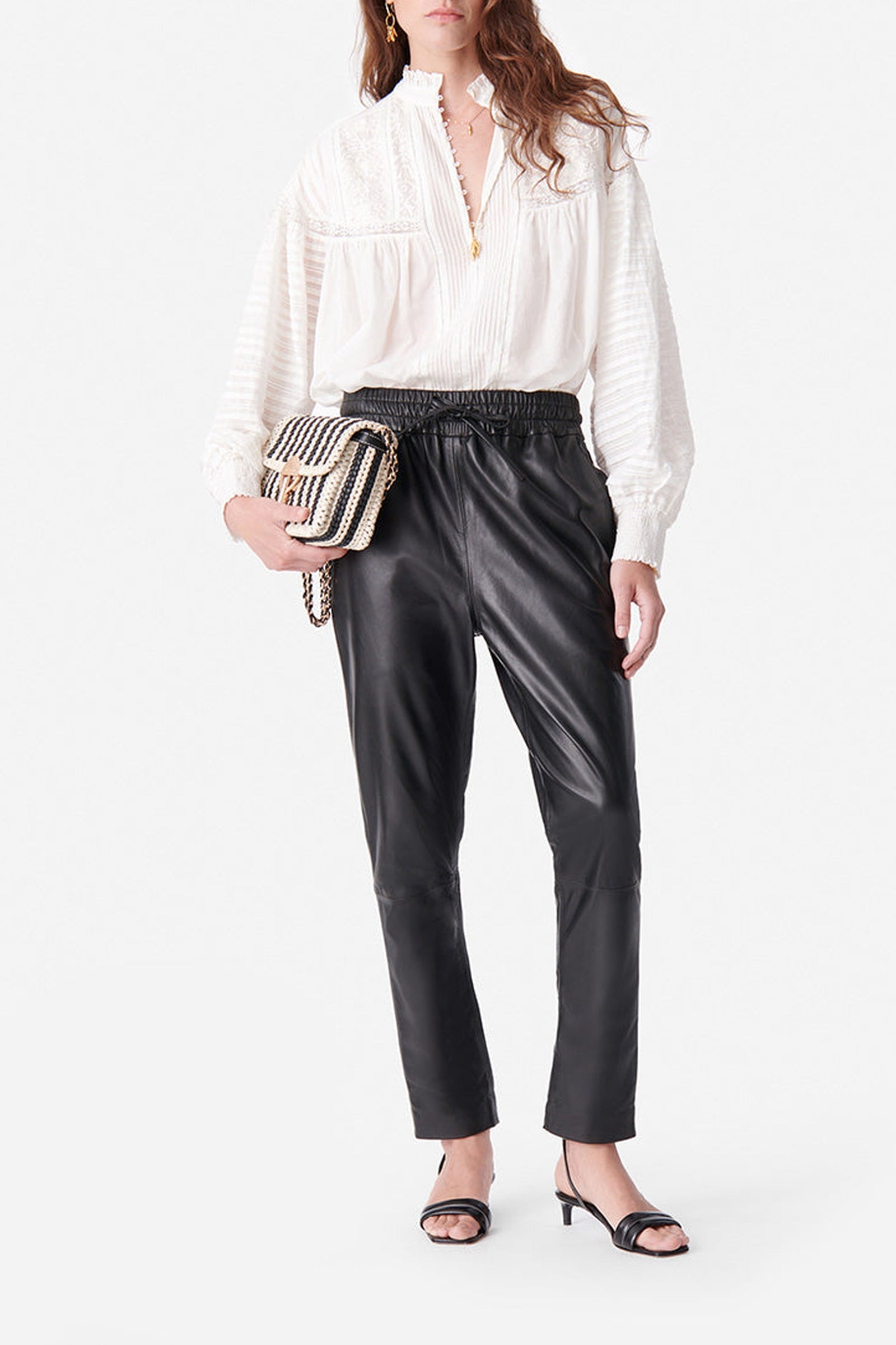 Pantalon Dax en cuir - Noir