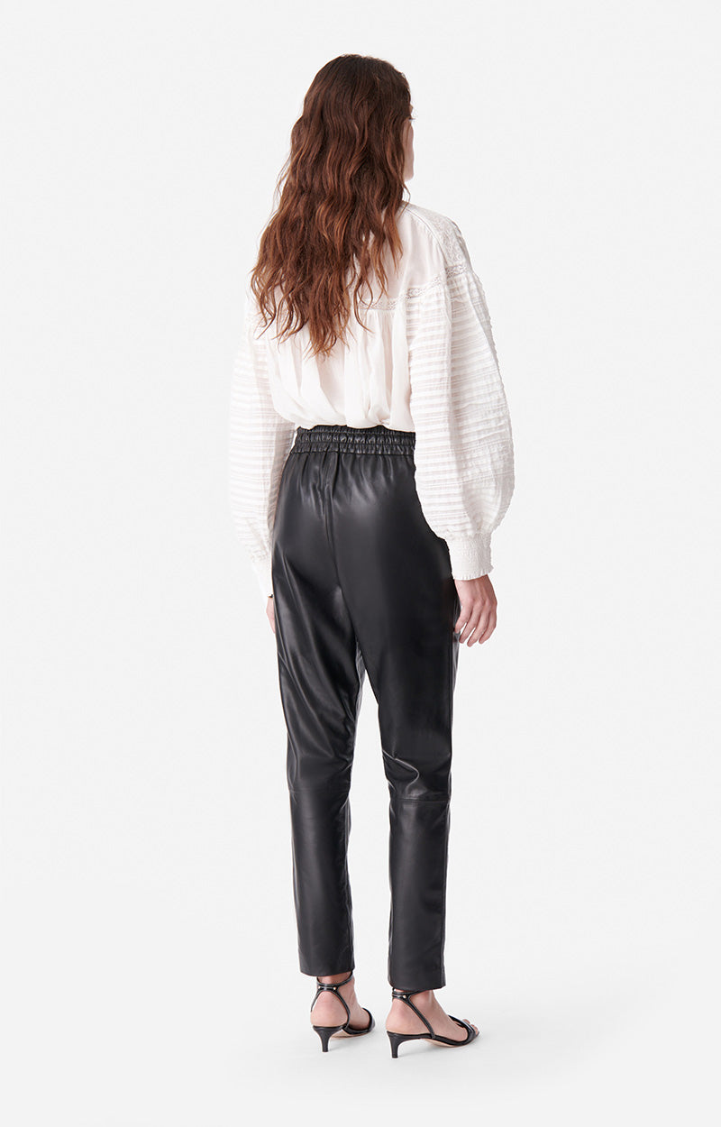 Pantalon Dax en cuir - Noir