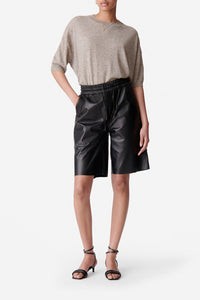 Short Damon en cuir - Noir