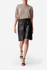 Short Damon en cuir - Noir