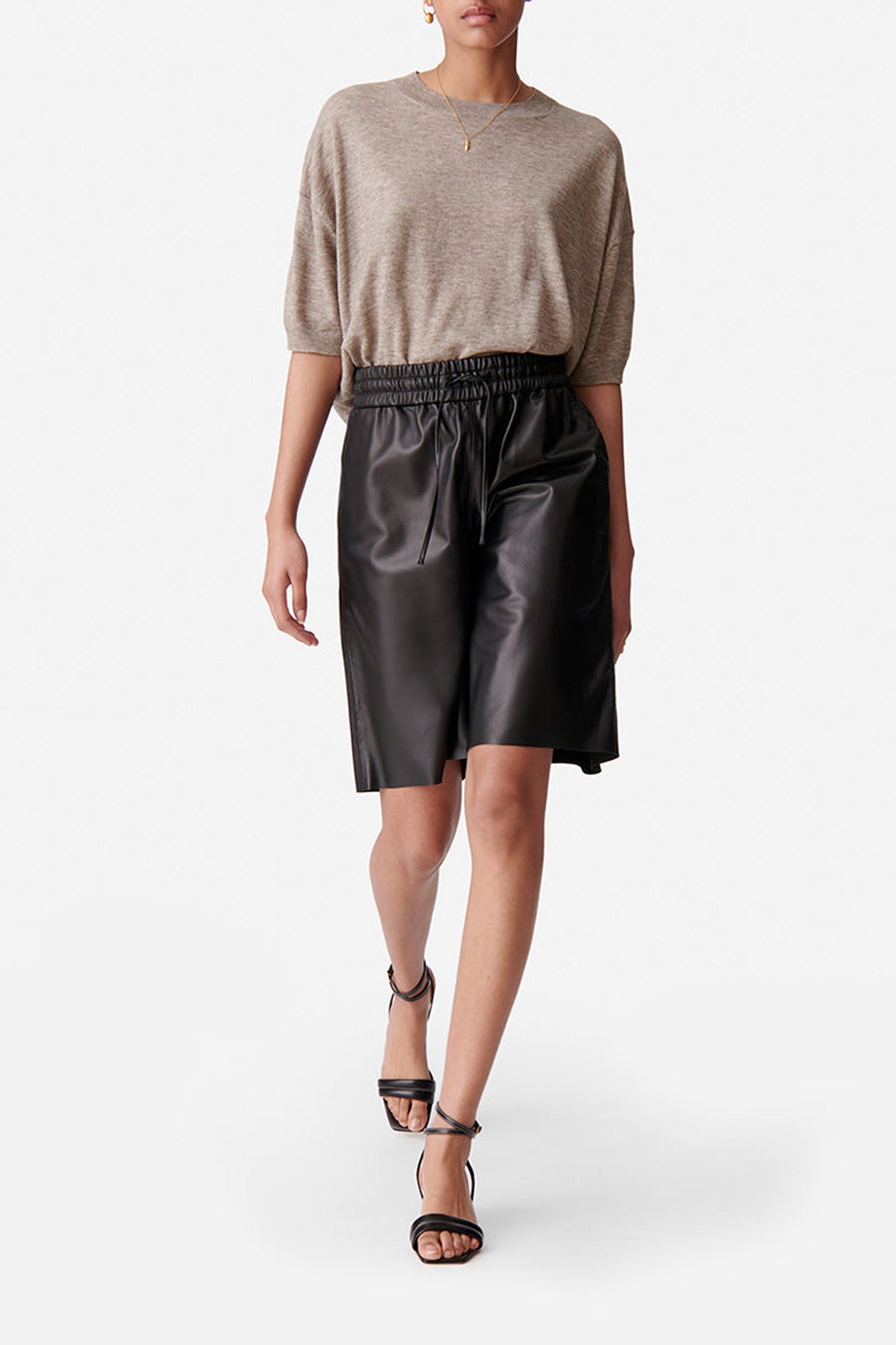Short Damon en cuir - Noir