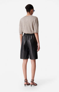 Short Damon en cuir - Noir