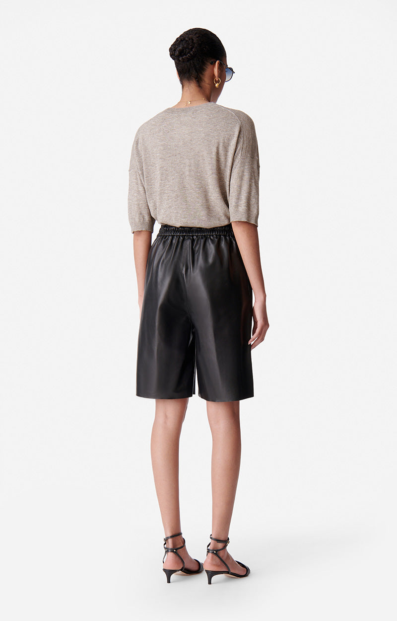 Short Damon en cuir - Noir