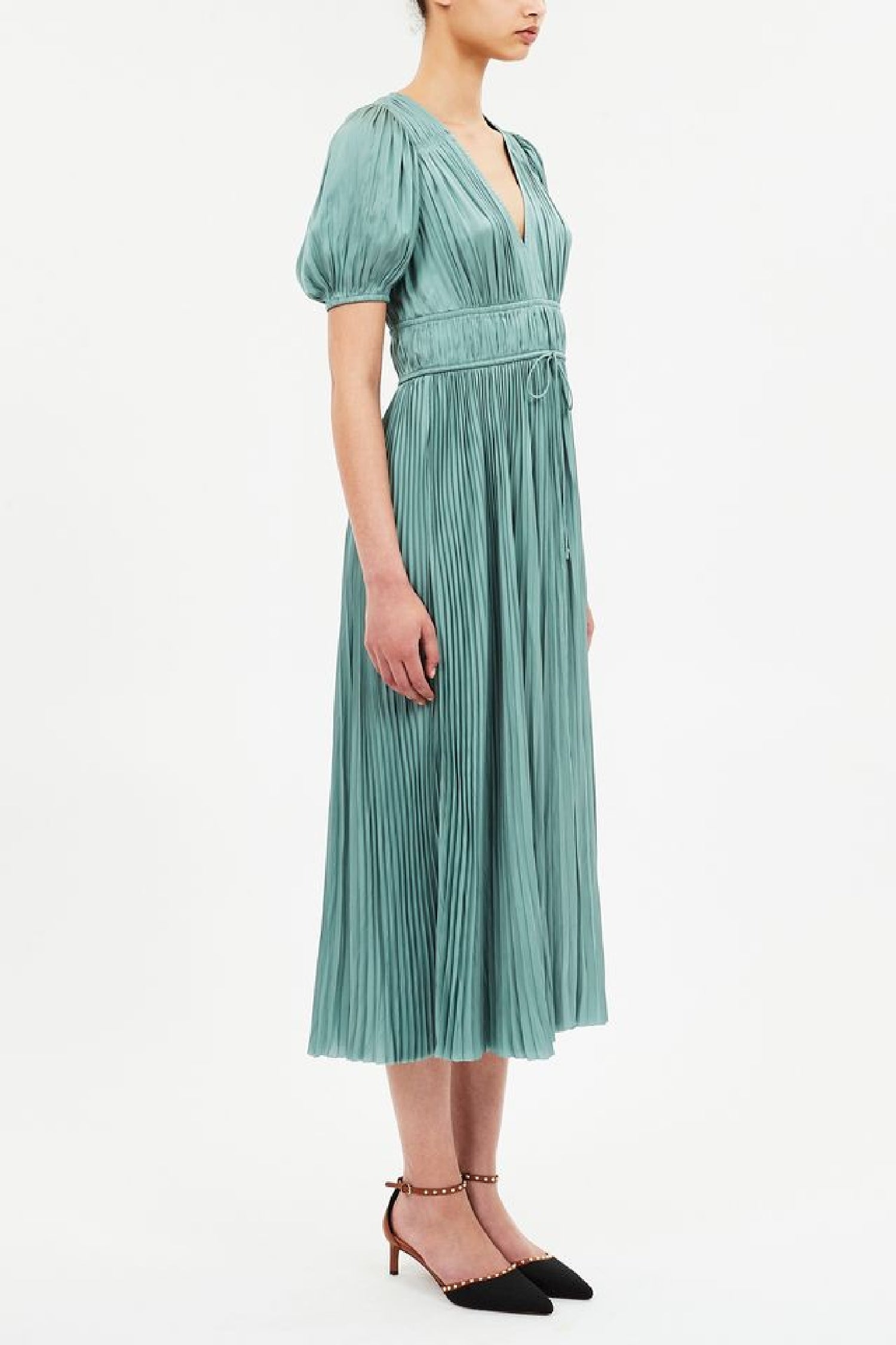 Robe Audra à manches bouffantes - Sea Glass