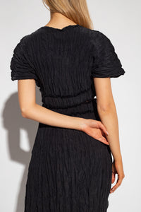 CRINKLED SILK CROP TOP