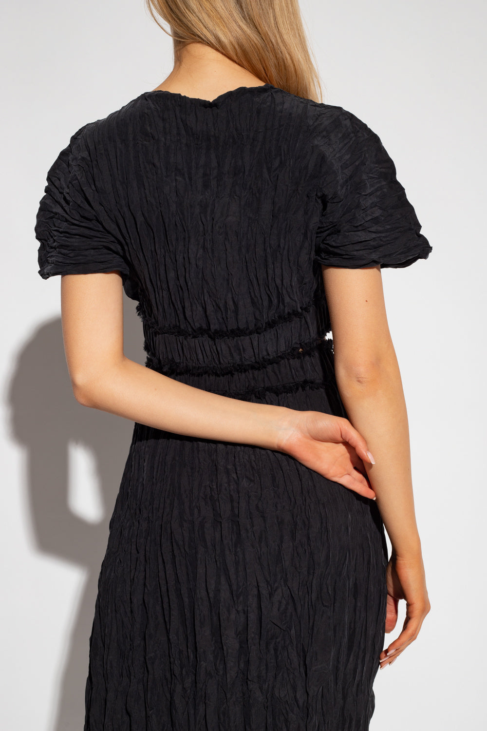 CRINKLED SILK CROP TOP