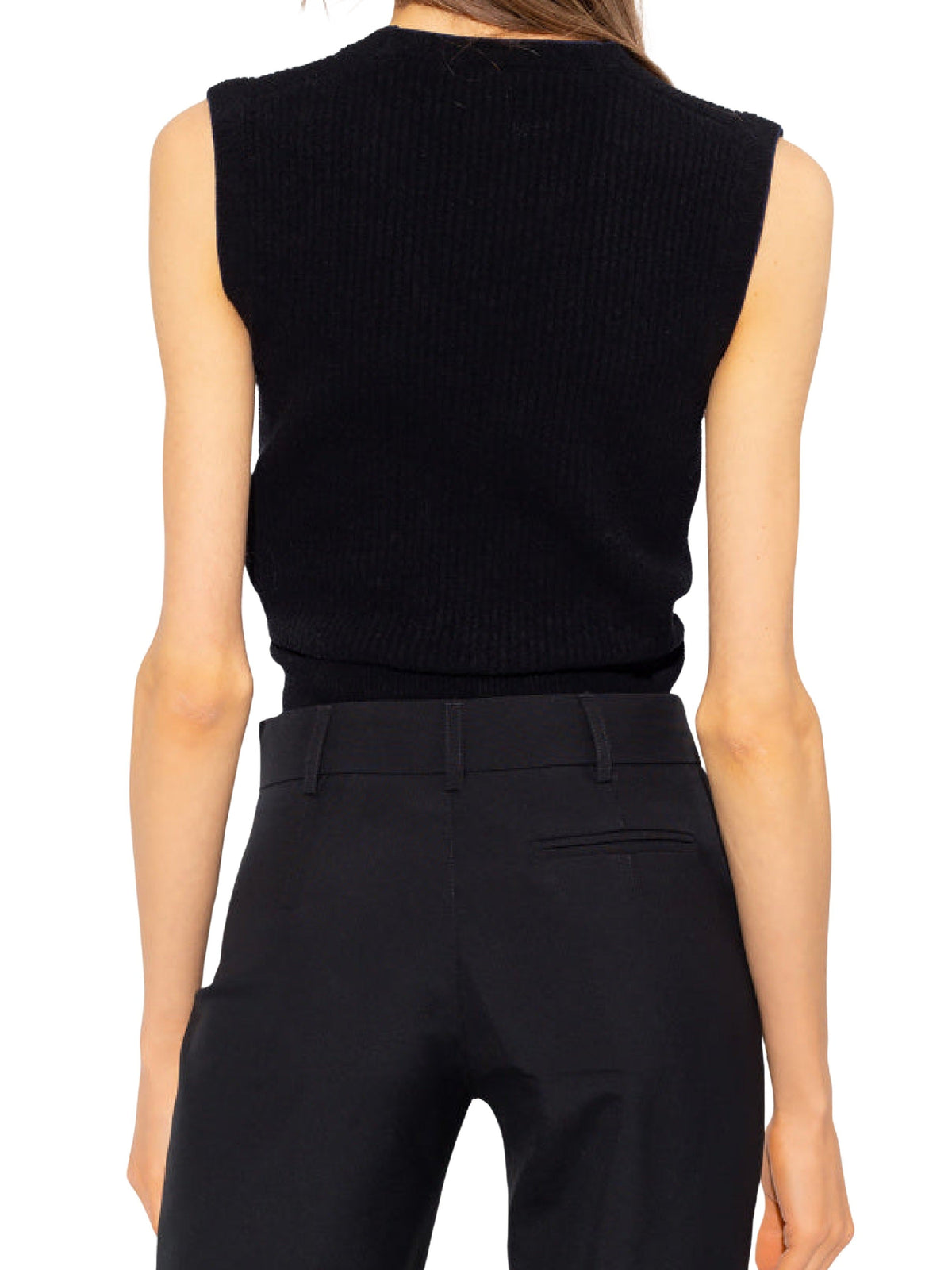 55€ / 2 sold //48 QTY / ST4%   T-shirt sans manches à liseré - Black