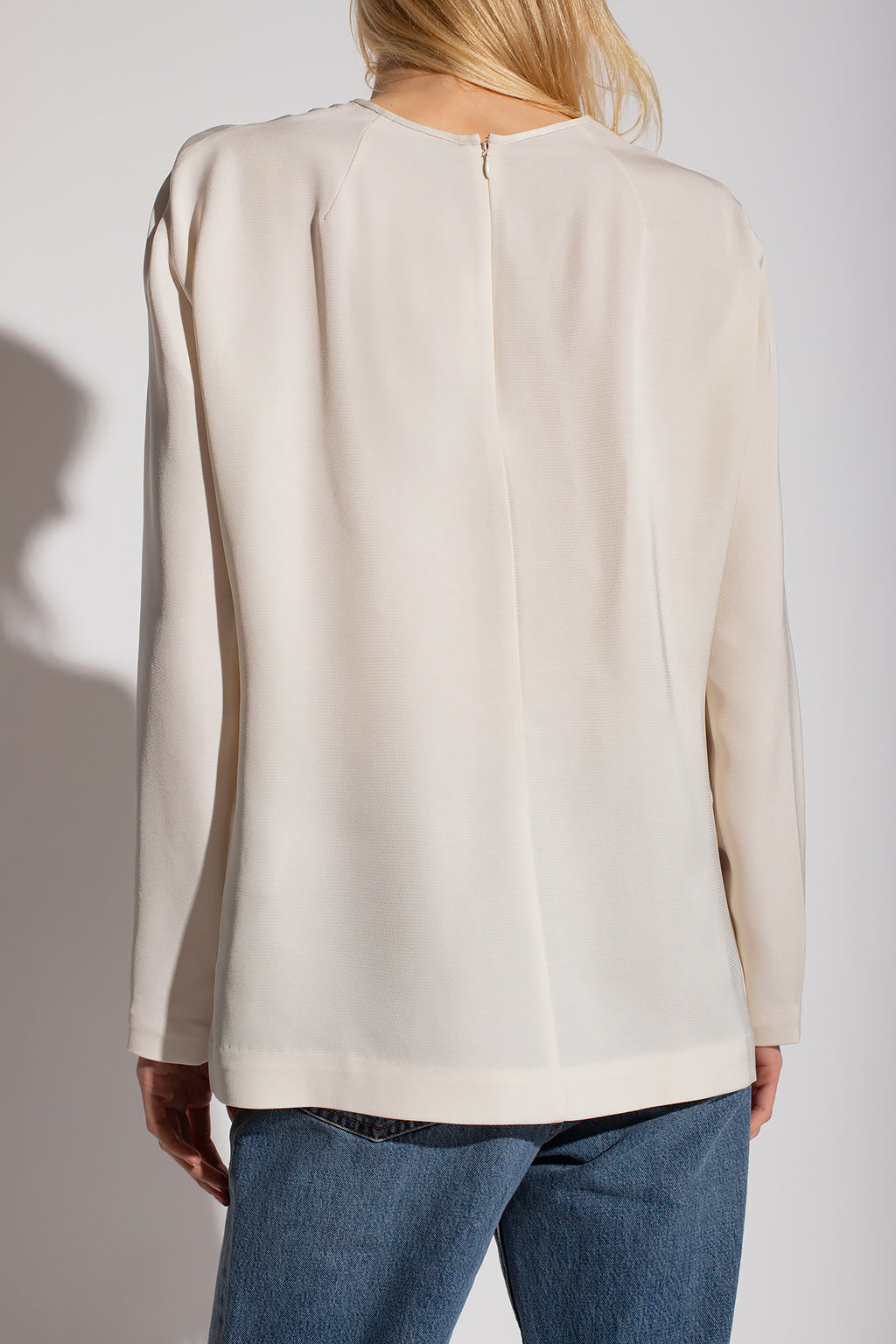 T-shirt à manches longues et épaules arrondies - Off White