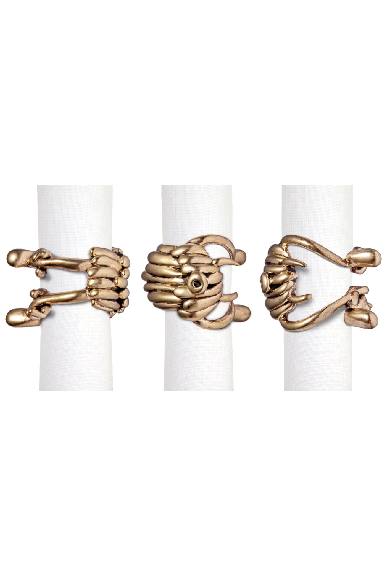 Lot de 4 ronds de serviette Haas Monster Ball en laiton - Gold
