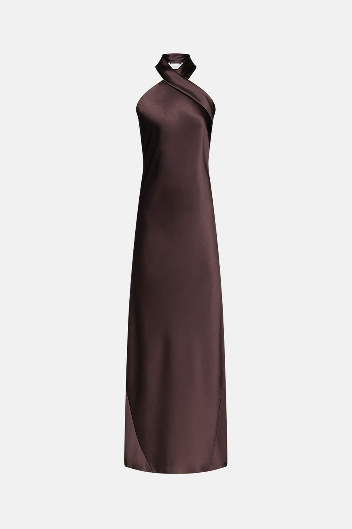 Robe longue Pandora en satin - Chocolate