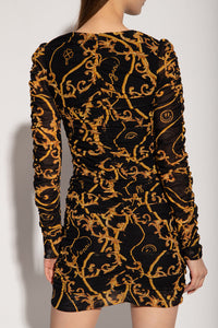 Robe courte froncée en maille - Black