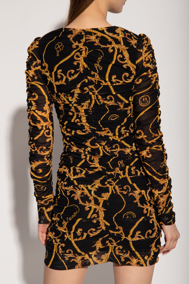 Robe courte froncée en maille - Black